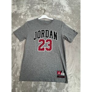 Jordan 23 Graphic T Shirt Kids XL Grey Cotton Polyester Short Sleeve Tee